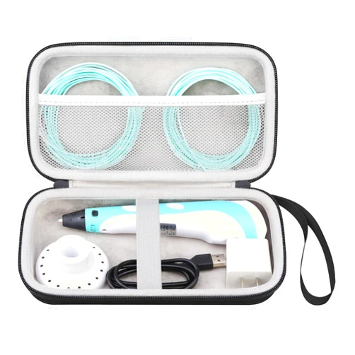 Elonbo 3D Pen Carrying Case, Extra Mesh Pocket Fits PLA Filament, Stencil Book, Project Guide and Charger