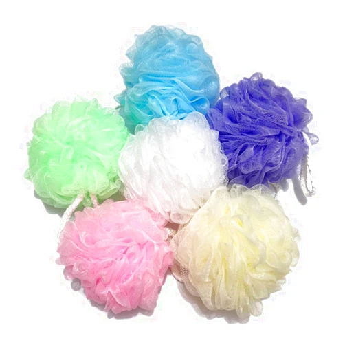 Bubbacare Bath Sponges, 6 Colors Mesh Net Flower Sponges Colorful Big Shower Sponges Exfoliating Loofah for Men and Women