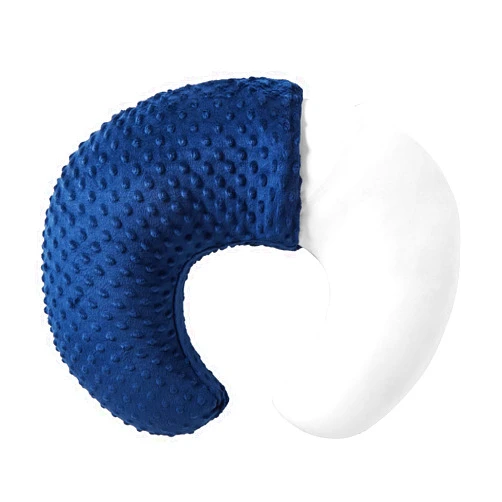 QUENESS Nursing Pillow and Positioner, Breastfeeding, Bottle Feeding, Baby Sitting Support with Removable Ultra Soft Cover, Tummy Time Support for Baby Boys and Girls (Estate Blue)