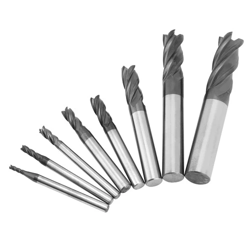 Generic 8pcs 2-12mm 4 Flutes Tungsten Steel Milling Cutter Tool Kit, Exclusive CNC Square Nose End Mills Set, Time Saving, for Aluminum, Copper, Carbon Steel, Die Steel, Alloy Steel