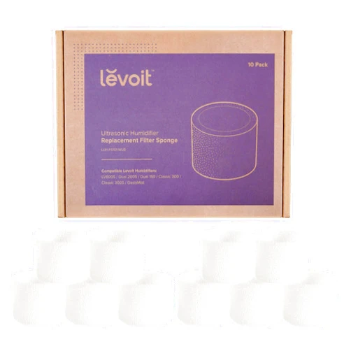 LEVOIT 10-Pack Top Fill Humidifier Replacement Filters, Capture Particles to Improve Humidification Efficiency, for Classic160, Dual150, Dual200S, Classic300(S), LV600S, OasisMist450S, Superior6000S