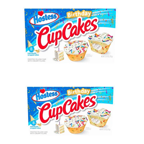 Hostess Birthday Cupcakes | 8 Count | 13.1 Oz | Pack of 2,8 Count (Pack of 2)