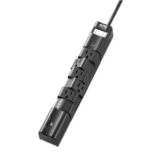 APC Surge Protector with USB Charging Ports, PE6RU3, Rotating Power Strip, 1080 Joule, Flat Plug, 6 Outlet Power Strip
