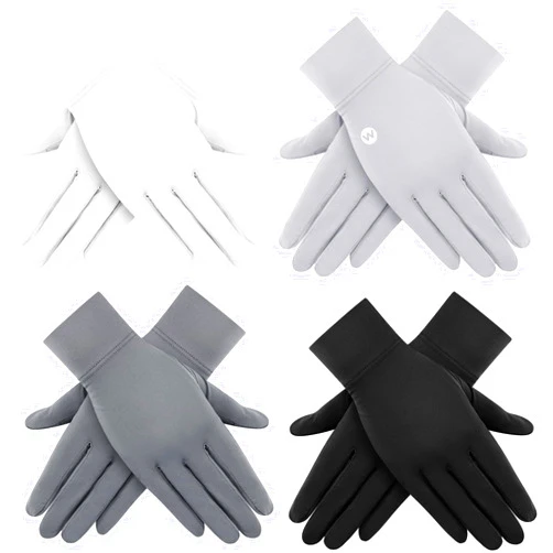 Leumoi 4 Pairs Women Driving Gloves Sun Protection UV Gloves Touchscreen Sun Gloves Women's Cycling Gloves Sunblock Gloves