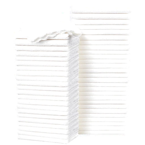 HOMEXCEL Baby Washcloths 50 Pack, Microfiber Coral Fleece Baby Bath Face Towels, Extra Absorbent and Soft Wash Cloths for Newborn, Infants, and Toddlers, White Burp Cloths for Sensitive Skin 7x9 Inch