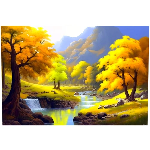 Afusvoe Adult Landscape Diamond Painting Kit - Autumn Mountain Forest Creek Diamond Painting Cabin DIY Diamond Painting Kit - Full Diamond Landscape Adult Digital Painting Kit Diamond Art (12x14inch)
