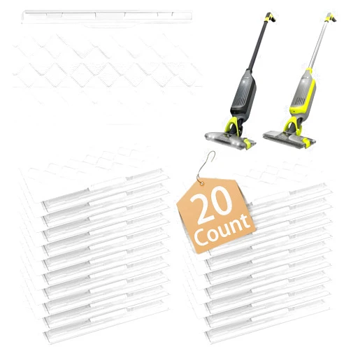 FFsign VACMOP Mop Pad Refills Compatible with Shark Vacmop VMP30 VM252 VM250 VM200 Vacuum, Disposable Replacement Mop Pads, White, 20 Count