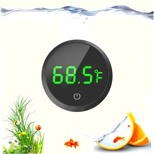 QZQ Fish Tank Thermometer Aquarium Thermometer Wireless Touch Stick Digital Aquarium Thermometer LED Display ±1°F for Monitoring The Fish Tank Aquarium Temperature Accessories (Black)