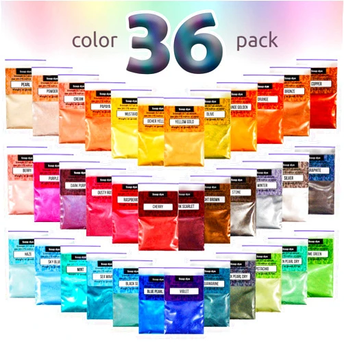 Soap Shop Mica Powder – Soap Making Pigment Powder – Powdered Pigments Set – Soap Colorant – 36 Epoxy Resin Pigment Colors – Makeup Loose Pigment Powder - Resin Pigment Powder Set