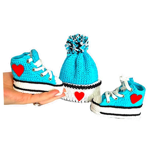 Sa by seay handmade Turquoise Crochet Baby Booties & Beanie Set, Newborn Custom Sneakers, Handmade Infant Shoes, Soft Sole Knit Baby Boots, Newborn Baby Gift