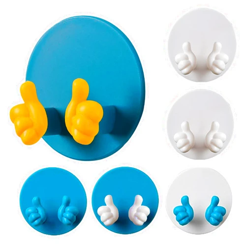 ASWANKA Utility Wall Hooks, Plug Storage Hooks, Damage Free Adhesive Wall Hooks for Hanging, Wall Hangers Without Nails for Hanging in Living Spaces, Kitchen, Bathroom, 6pcs Mixed