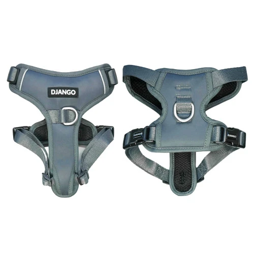 DJANGO Tahoe No Pull Dog Harness – Comfortable, Durable, & Padded Dog Harness with Front & Back D-Rings – Adjustable & Secure Harness for Outdoor Adventures & Everyday Use (Poppy Seed Gray, X-Large)
