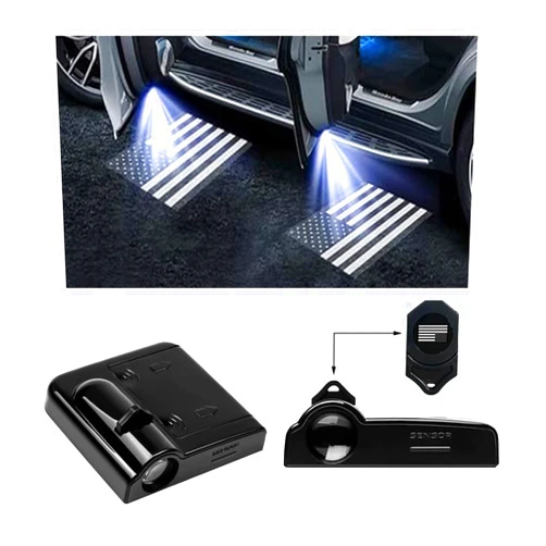 GLSOWEE 2PCS Car Door Lights Logo Projector, Wireless Car Door Logo Light, LED Welcome Courtesy Light Ghost Shadow Projector Lamp, Holeless Magnet Sensor Light Accessories