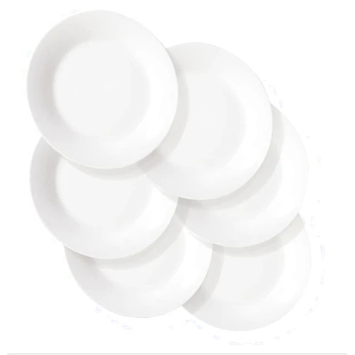 Souswee Dinner Plates Sets of 6 for Salad and Desserts, White Round Flat Plates for Party Home Kitchen and Restaurant (7.5 Inch) Christmas Gfit