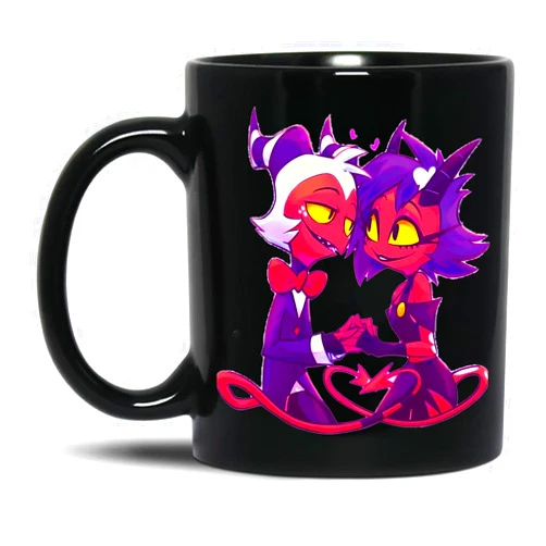 Generic Helluva Boss Millie And Moxxie Funny Hazbin Hotel Coffee Mug, Cool 11Oz 15Oz Ceramic Novelty Mug Gifts For Women Men