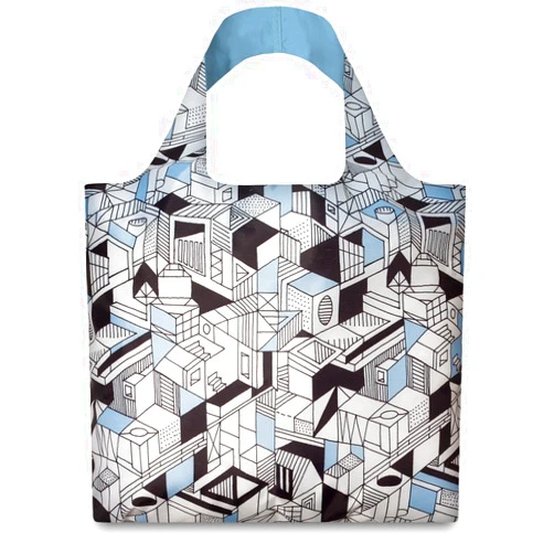 LOQI Pen Art City Reusable Shopping Bag, Multicolor