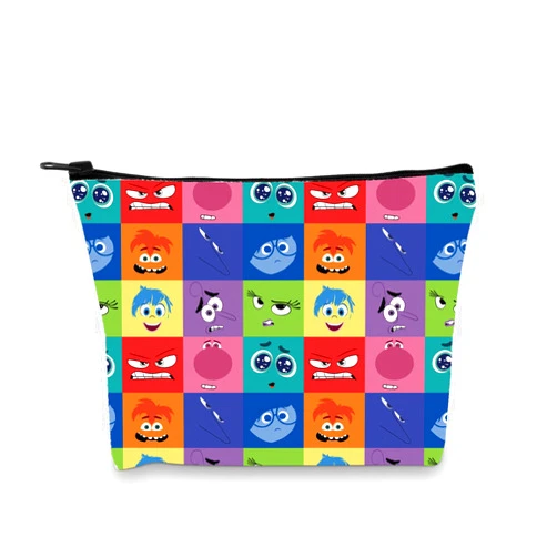 BDPWSS Inside Cartoon Movie Gift Emotions Group Makeup Bag For Anger Fear Joy Disgust Sadness Envy Anxiety Fans Gift (Cartoon 8 emotion bag)