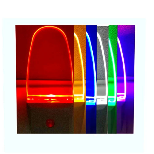 GREENIC 2 Pack Multicolor Night Lights, 7 Color Cycle, Plug in, Auto on Off, 0.5w LED Nightlight