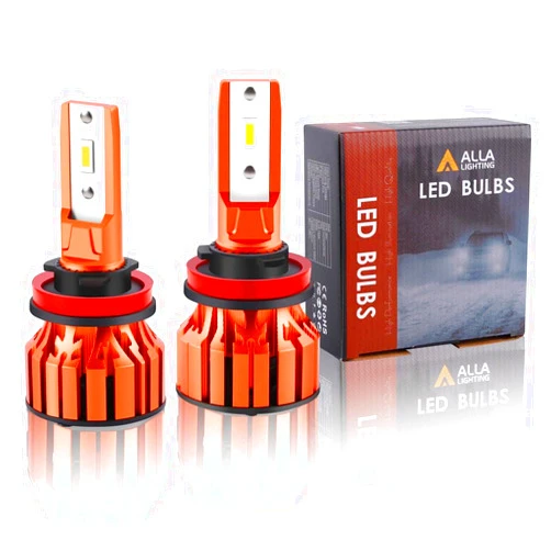 Alla Lighting Xtreme Super Bright 10000 Lumens H11 H8 H9 LED Fog Lights Bulbs or Daytime Running Lights(DRL) Lamps H16, 6000K Xenon White