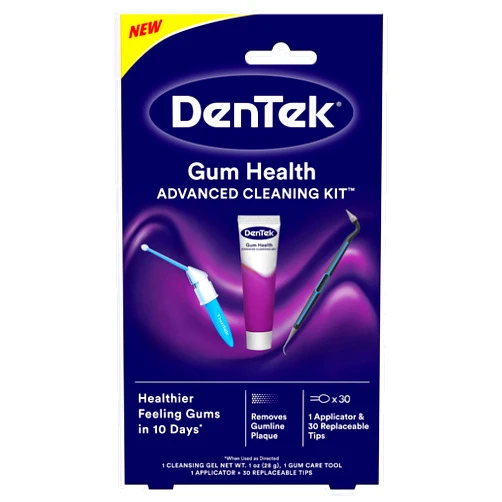 DenTek Gum Health Advanced Cleaning Kit, Oral Care Hygiene Kit, Gum Cleansing Gel, Gum Massager, and Plaque Scraper Dental Tools