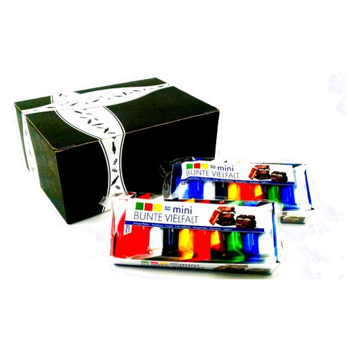 Black Tie Mercantile Ritter Sport Mini Chocolate Squares Bunte Vielfalt, 9 Piece Trays in a BlackTie Box (Pack of 2)