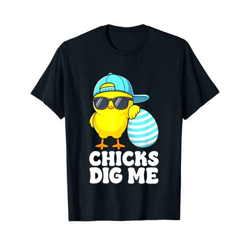Funny Easter Day TShirt Kids Toddler Boys Men Gift Chicks Dig Me Easter Toddler Boys Men Happy Easter Funny T-Shirt