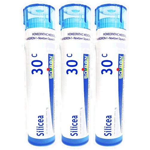 Boiron Silicea 30c Homeopathic Medicine for Fatigue and Irritability Due to Overwork - Pack of 3 (240 Pellets)