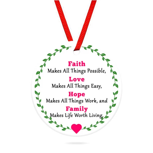 DlaeKua Inspirational Religious Gifts for Women Men Christian Ornament Bible Verse Gift for Daughter Granddaughter Faith Makes All Things Possible Hanging Decors for Pray in Home Christmas Tree Ornaments