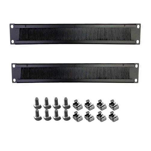Suprwin 1U Blank Panel, 1U 19 Inch Blank Rack Mount Panel,1U Disassembled Rack Mount Cable Management Panel, 1U Rack Mount Panel Spacer W/Brush for Server Network Rack Enclosure Cabinet Cable (2pcs-Brush)