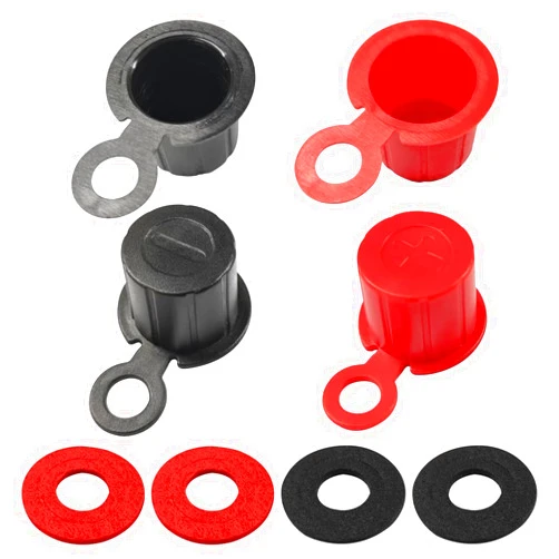 UHANBUT 4PCS Battery Terminal Cover, Positive & Negative Pole Battery Top Post Cap with Shims, Universal Batteries Stud Terminal Insulator Protector for SUV, Sedan, Truck