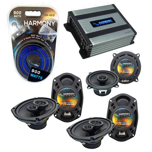 Harmony Audio HA-A400.4 Amp Bundle with (2) Harmony Audio HA-R69, Harmony Audio HA-R5 Speakers Compatible with Volkswagen Routan 09-13 OEM Speaker Replacement
