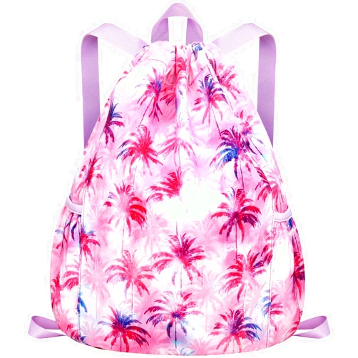 RHCPFOVR Drawstring Backpack for Kids - Unicorn Bags for Girls Mini Gym Dance Beach Swim Travel Bag With Two Water Bottle Holder