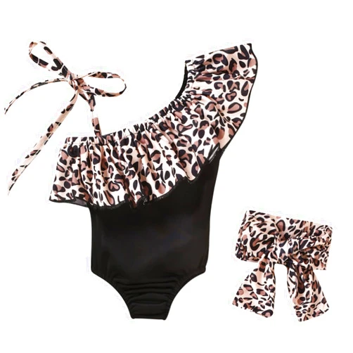HINTINA Toddler Baby Girls Ruffles Bikini One Piece Swimsuits Floral Off Shoulder Swimwear Beach Bathing Suit