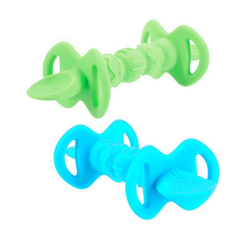 Nuby Dipeez 2 in 1 Silicone Spoons/Dipper, 2pk, Blue/Green