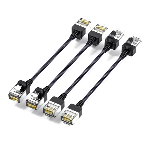 JUXINICE 4pack Ultra-Slim Cat6 Series Patch Cables 0.6FT short,High Speed slim Ethernet Cable OD 0.12inch,Rj45 Internet Computer LAN Cable, Cat6a Ethernet Cable for PS4,Box,Gaming Switch