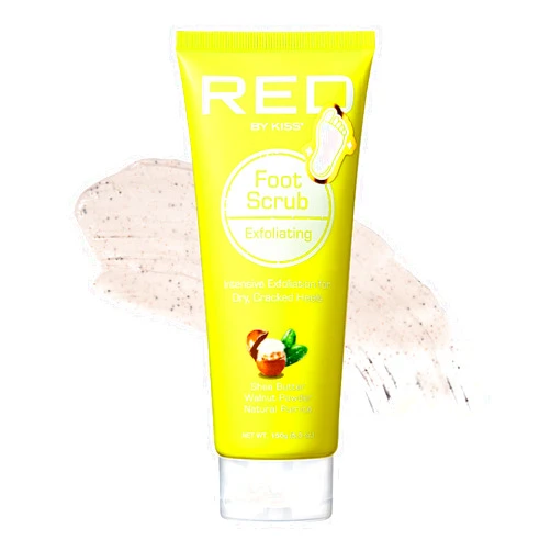 RED by Kiss Foot Scrub for Dead Skin – Exfoliates, Moisturizes, Nourishes Dry and Cracked Heels, Use with Foot Scrubber for Pedicure 5.3 oz.