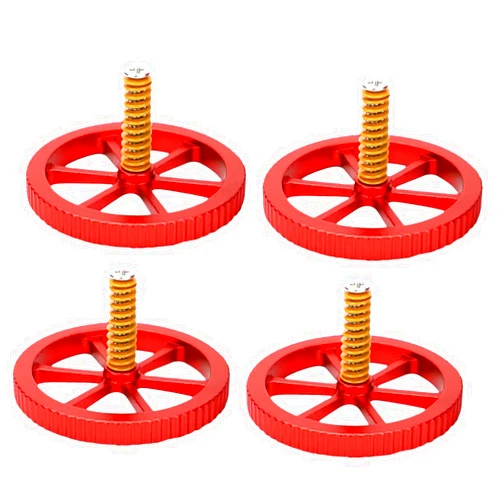 Hohopeti 4 Sets 3D Printer Accessories 3D Printer Screw Hand Twists Leveling Nut Screw Leveling Nut for Printer Hand Twists Nut Screw Hot Bed Die Springs Aluminum Alloy Red