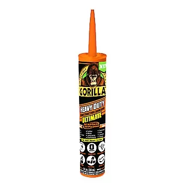 The Gorilla Glue Company Gorilla Heavy Duty Ultimate Construction Adhesive, 9 ounce Cartridge, White, (Pack of 6)