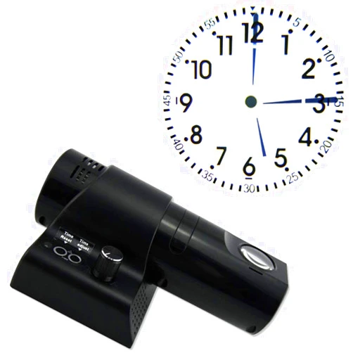 MOTOZA LED Projection Clock, 180 Degree Rotation Dual Dial Screen Projection Clock, Remote Control Projector Clocks,Black (Color : Black)