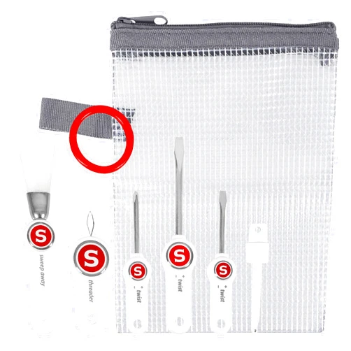 SINGER Sewing Machine Maintenance Kit - Tool Set with Needle Inserter, Angled Lint Brush, Set of 3 Screwdrivers, Needle Threader - Universal Compatibility & Storage Pouch Included, 7pc