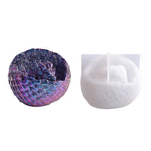 Generic Dragon Egg Resin Mold Dinosaur Mold Silicone Mold for Resin Dragon Candle Mold Easter Egg Mold Dragon Silicone Mold for Candles Home Decoration Mold Animal Resin Mold Cartoon Mold Dragon Mold