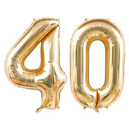 ANGEL Q HOUSE 40 Inch Light Gold 40 Number Balloons White Gold Giant 40 Foil Mylar Helium Large Digital Balloon Champagne Gold Birthday Numbers Jumbo Balloons 40th Anniversary Events Party Decorations Supplies