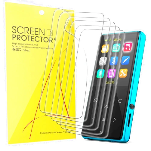 Lamshaw Compatible for Safuciiv MP3 Screen Protector, [6 Pack] Full Coverage TPU Clear Film Compatible for Safuciiv Q9 MP3 Player-2.4 Inch (TPU-6 Pack)