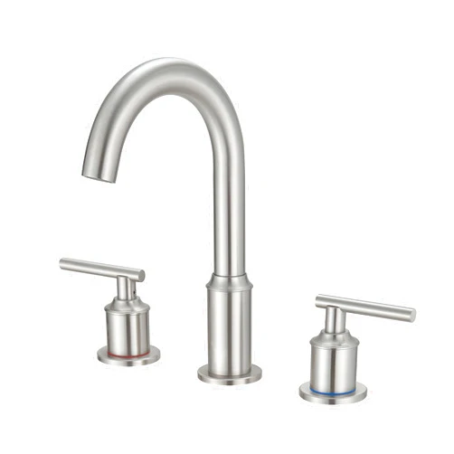 LEQ Bathroom Faucets for Sink 3 Hole，Metal Drawing Faucet Suitable for 4-8 Inch Hole,Bathroom Faucet with 360° Swivel Spoutn,Pop-up Drain and Supply Lines