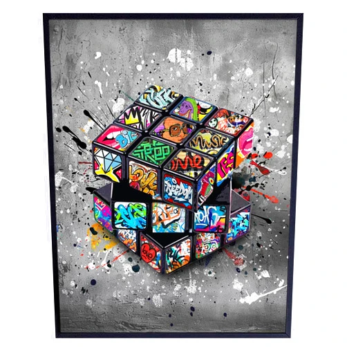 YELLOWBIRD ART & DESIGN Cool Graffiti Wall Art & Decor - Banksy Wall Art - Urban Home Decor - Game Room Decor - Man cave Decor - Wall Decor for Men - Boys Room Decor - Cool Wall Decor - Rec Room Wall Decor - Posters for Men