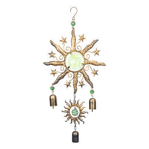 Taman Wind Chime - Sun Face Wind Chimes Outdoor, Garden, Patio Decor for Spiritual Gifts, Memorial Gift, Outside Hanging Decor for Mom Women Grandma, 22