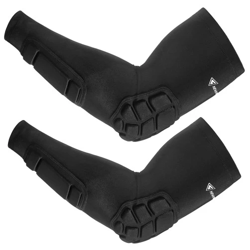 Newbyinn Padded Arm Sleeves 2 Pack, Elbow Forearm Crashproof Pads for Football Basketball Volleyball Soccer
