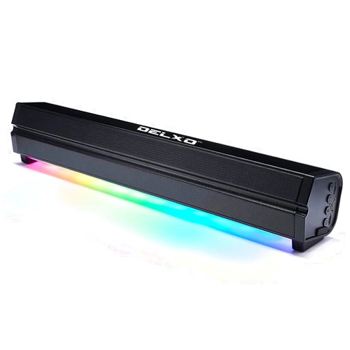 Delxo Sound Bar Bluetooth Speaker Wireless with Color Atmosphere Lights,Pro Loud Stereo Extra Bass Bluetooth Speaker,FM Radios Portable TWS Pairing Speaker for Home,Party,Outdoor,Shops,Office,Gifts