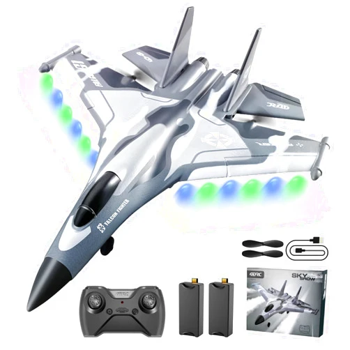 4DRC G1 RC Plane 2.4GHz 4 Channel 6-axis Gyro Stabilizer RTF Glider Aircraft Plane Jet Fighter Toys,Easy to Fly Chritsmas Gift Fighter Aircraft for Adults Kids Beginners Boys,2 Battery