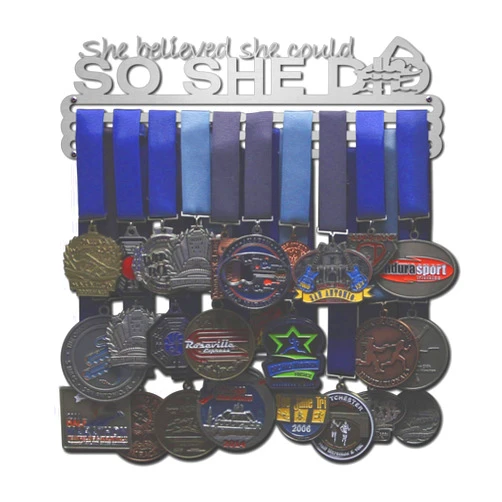Allied Medal Hangers She Believed She Could So She Did (Swimmer Figure): Awards Display Rack Holder - Multiple Size Options